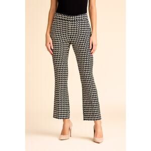 Trina Turk Houndstooth Ankle Pants Black Ivory
